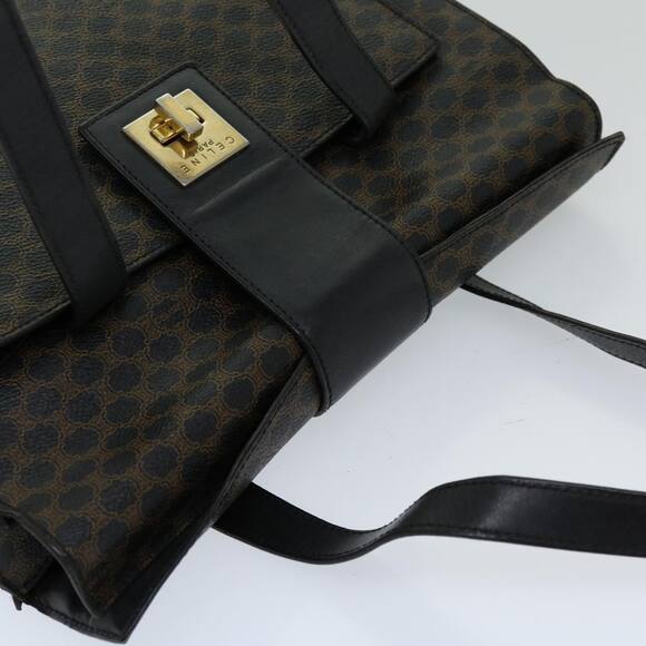 CELINE Macadam Canvas Hand Bag Pvc Black - Picture 6 of 13